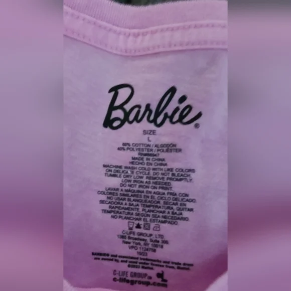 Barbie‎ Strong Girls Make Waves / Pink T-shirt short sleeve SIZE large  NWT - Picture 5 of 8